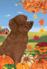 Goldendoodle, Chocolate Garden Flag (Fall)