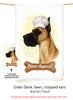 Great Dane Fawn Cropped Flour Sack Kitchen Towel