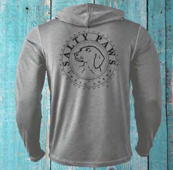 Salty Paws UPF40 Long Sleeve Hoodie Tee Shirt - Titanium