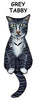 Grey Tabby Cat Wagging Tail Clock