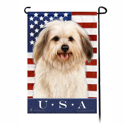 Havanese Cream Sable (Puppy) USA American Garden Flag