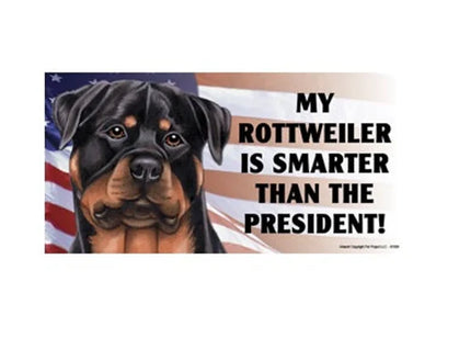 My Rottweiler Is Smarter Than the President - Car Magnet