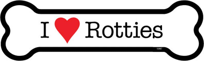 Rottie - Rottweiler Bone Shaped Magnet