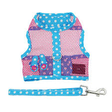 Cool Mesh Dog Harness & Lead - Flip Flop Polka Dot