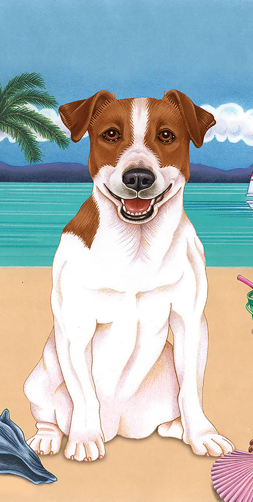 Jack Russel Beach Large House Flag