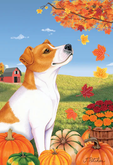 Jack Russell Garden Flag (Fall)