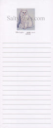 White Longhair Cat List Note Pad