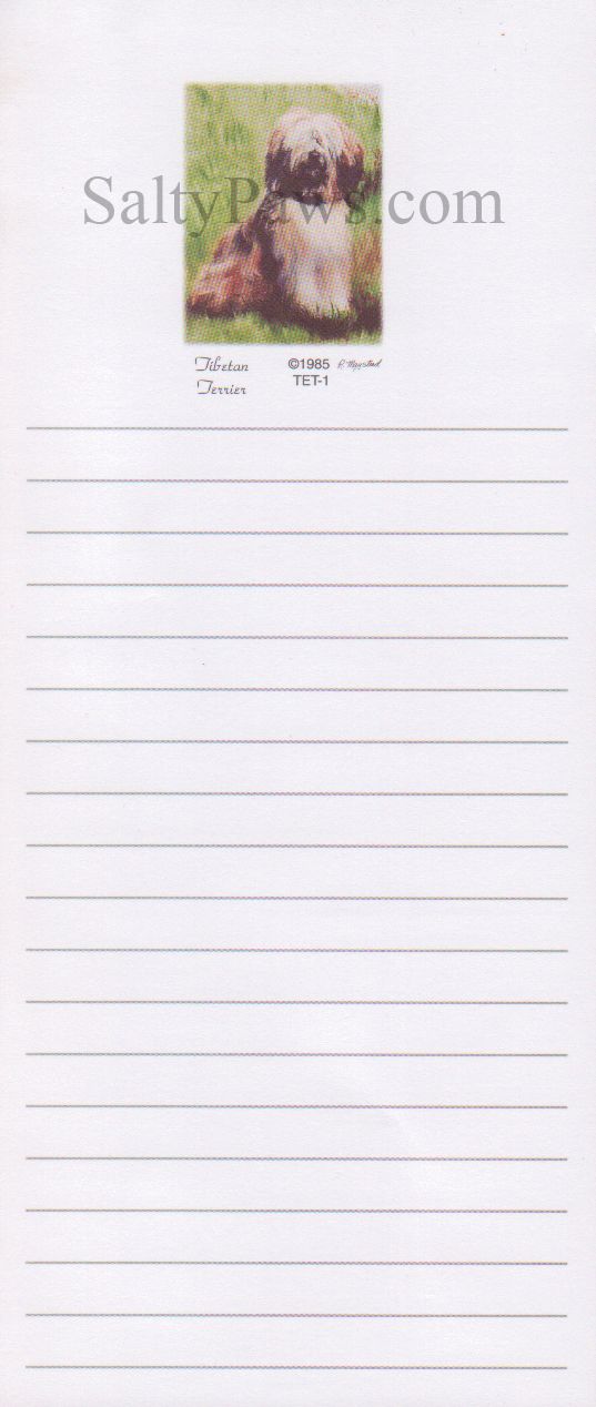 Tibetan Terrier List Note Pad