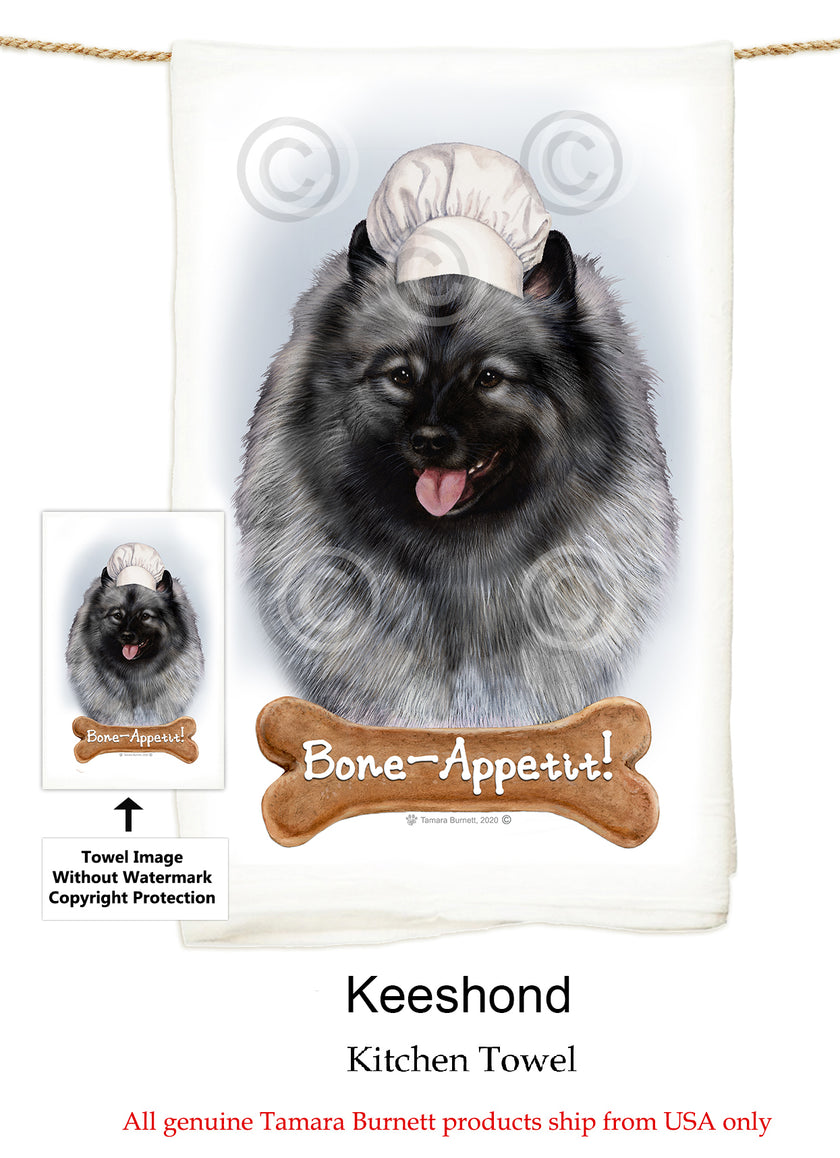 Keeshond Flour Sack Kitchen Towel