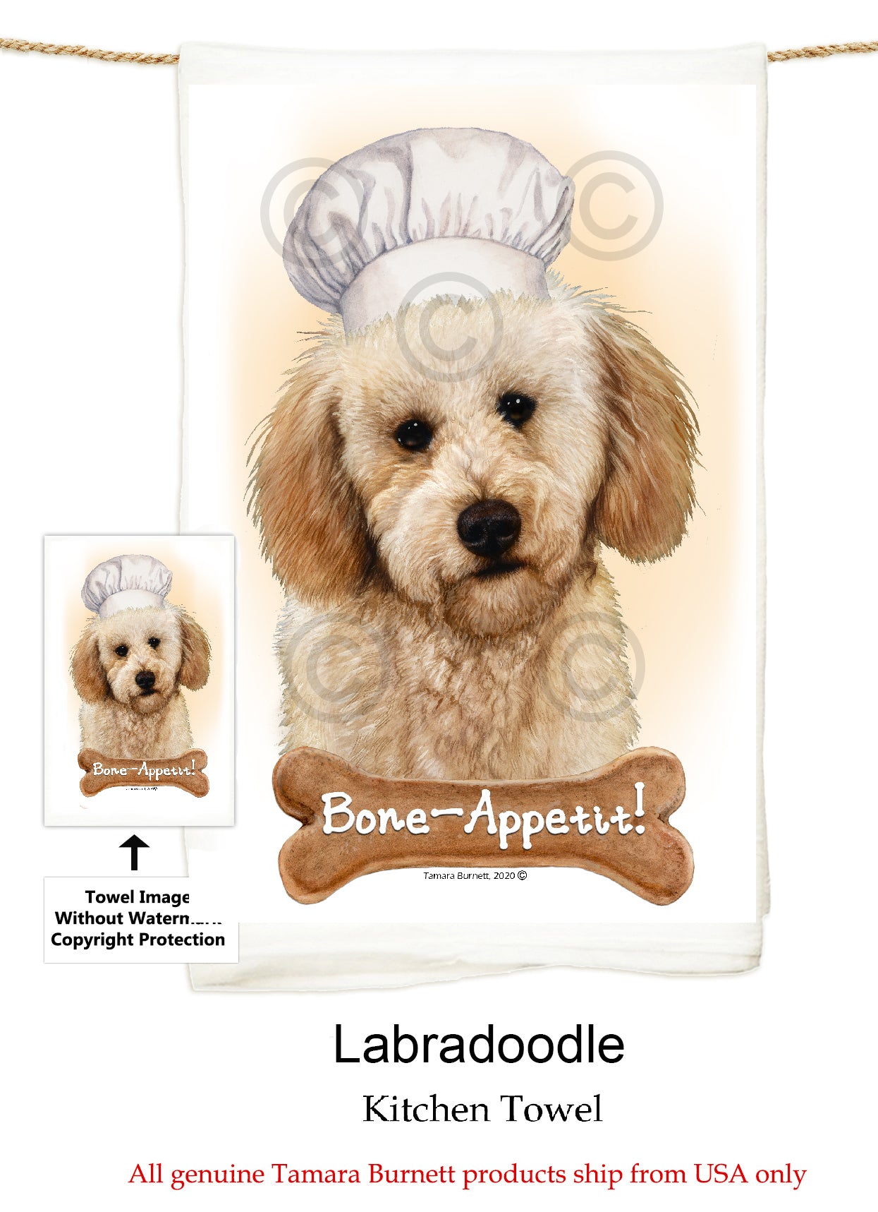 Labradoodle Flour Sack Kitchen Towel