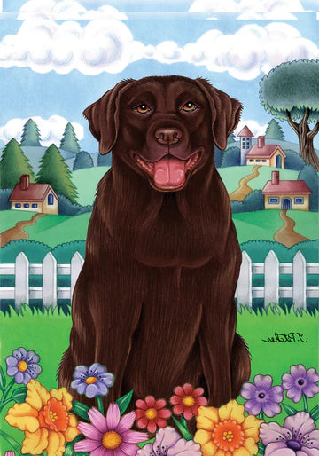 Chocolate Lab Garden Flag