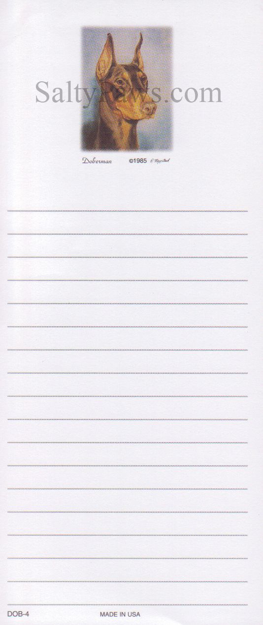 Doberman List Note Pad