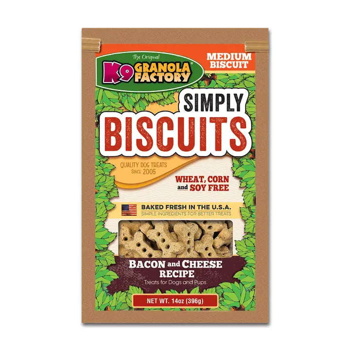 Simply Biscuits, Cheese & Bacon Recipe Dog Treats, 14oz Medium