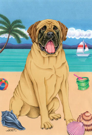 Mastiff Beach Large House Flag
