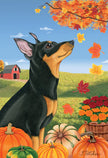 Miniature Pinscher Garden Flag (Fall)