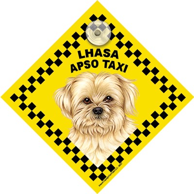 Lhasa Apso Taxi Car Sign