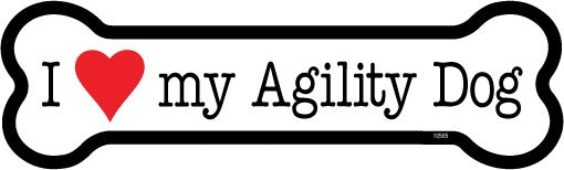 I (heart) My Agility Dog Bone Shaped Magnet