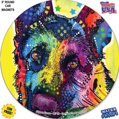 German Shepherd 3 Round Magnet