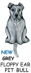 Pit Bull (Grey) Wagging Tail Clock