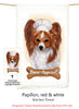 Papillon Red and White Flour Sack Kitchen Towel