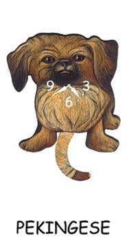 Pekingese Wagging Tail Clock