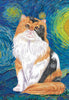 Persian Calico Cat Starry Night Garden Flag