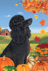 Poodle, Black Garden Flag (Fall)