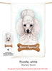 Poodle White Flour Sack Kitchen Towel