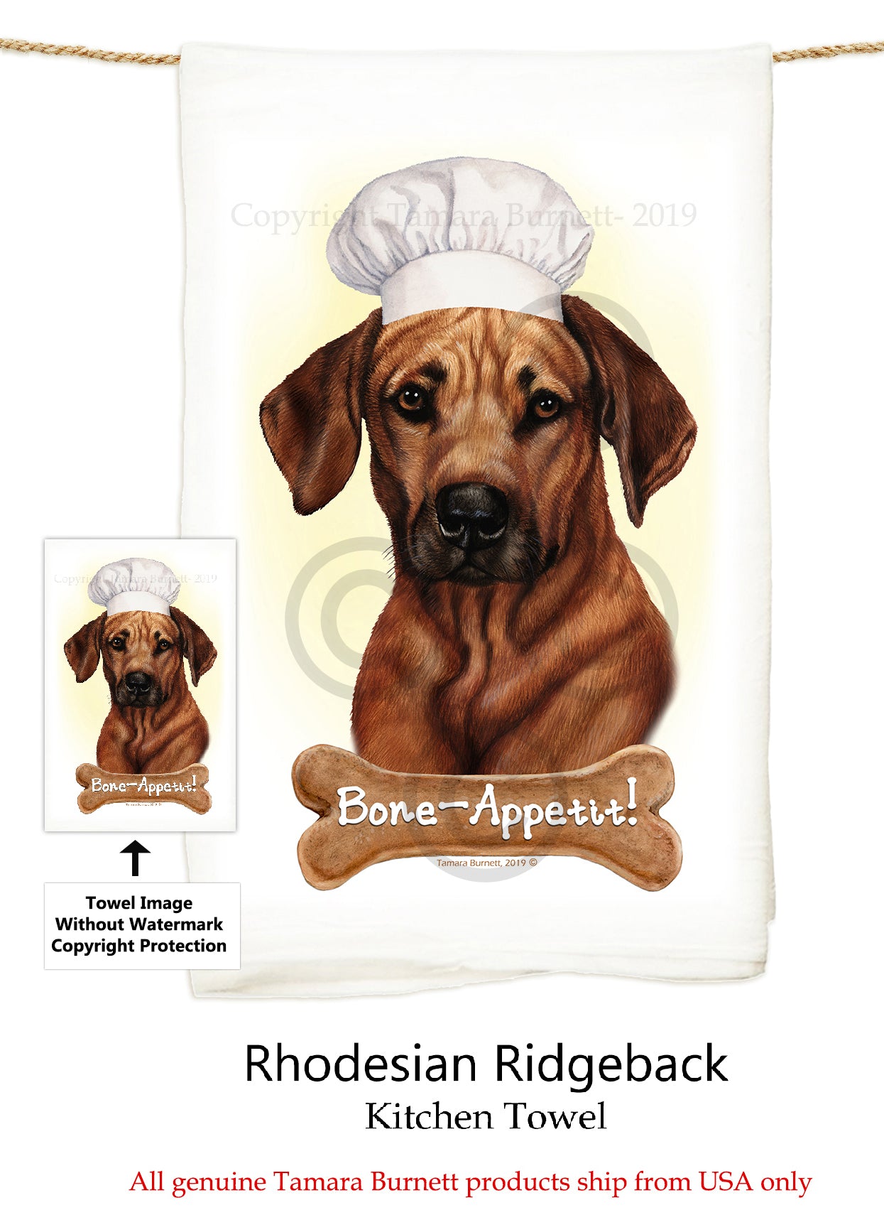 Rhodesian Ridgeback Flour Sack Kitchen Towel