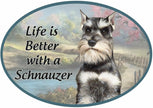 Schnauzer - Life is Better Oval Magnet