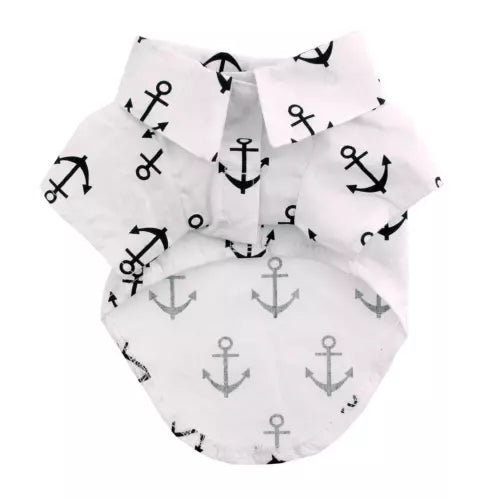Pet Clothing Dog Camp Shirt - Anchor
