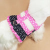 Pink Black Polka Dot Ruffle Dog Harness