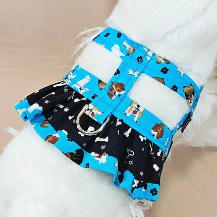 Teal Puppies Ruffle Dog Harness