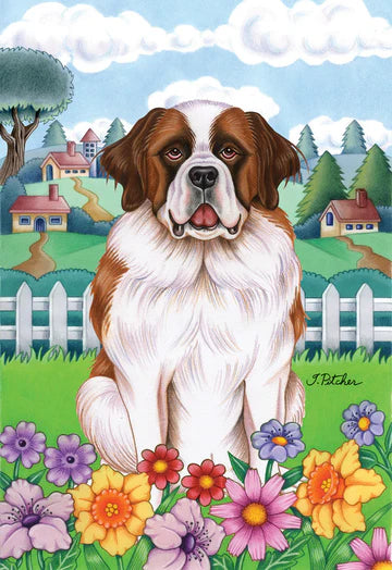 Saint Bernard Garden Flag