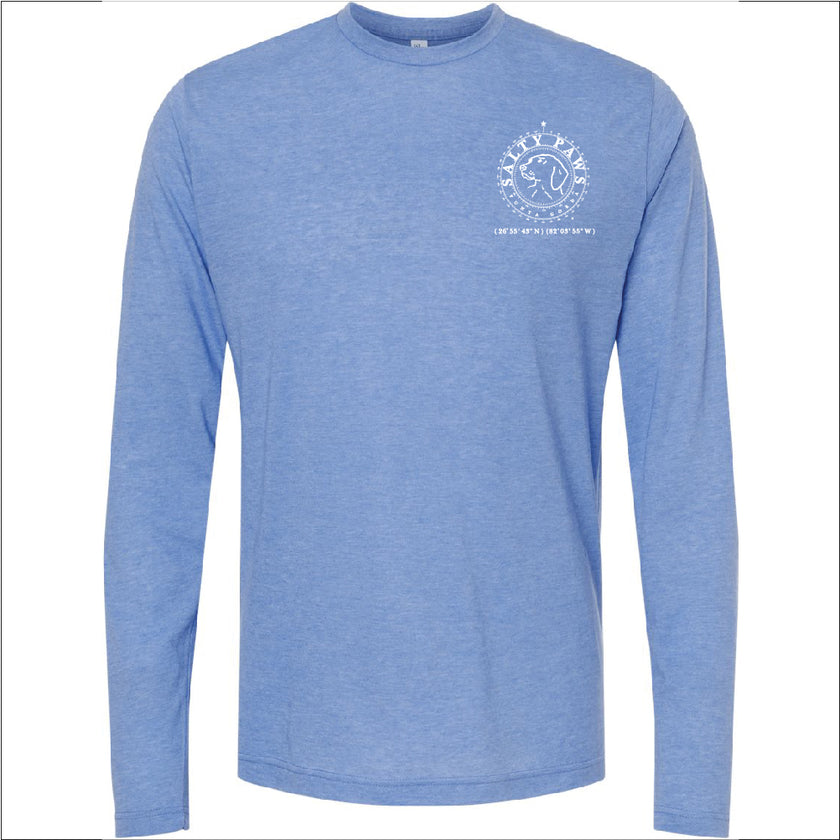 Salty Paws LS Tee Shirt -Blue Heather