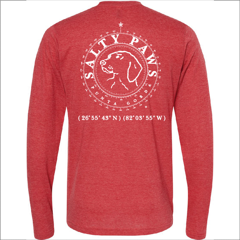 Salty Paws LS Tee Shirt - Red