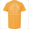 Introducing our custom-branded, Citrus color Salty Paws™ ®logo tees – the perfect apparel for anyone who loves being by the water and adores dogs! Each shirt features our iconic nautical compass design, complete with the coordinates of our flagship store. Crafted for comfort and style, these versatile tees are ideal for beach outings, boat trips, or casual wear. Show off your love for the ocean and man's best friend with a Salty Paws tee – a must-have for every water and dog enthusiast!