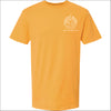 Introducing our custom-branded, Citrus color Salty Paws™ ®logo tees – the perfect apparel for anyone who loves being by the water and adores dogs! Each shirt features our iconic nautical compass design, complete with the coordinates of our flagship store. Crafted for comfort and style, these versatile tees are ideal for beach outings, boat trips, or casual wear. Show off your love for the ocean and man's best friend with a Salty Paws tee – a must-have for every water and dog enthusiast!