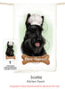 Scottish Terrier Black Flour Sack Kitchen Towel