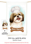 Shih Tzu Gold and White Flour Sack Kitchen Towel