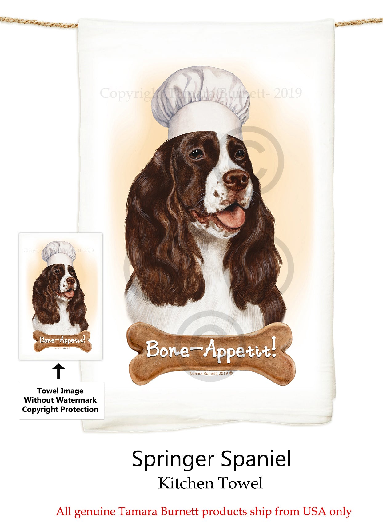Springer Spaniel Flour Sack Kitchen Towel