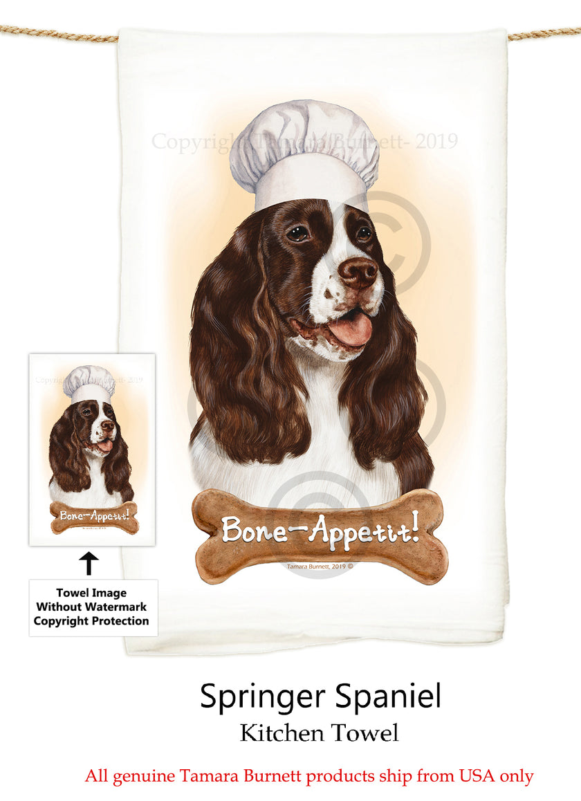 Springer Spaniel Flour Sack Kitchen Towel