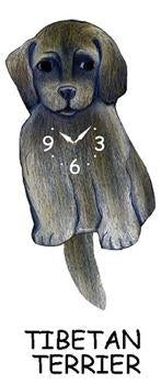 Tibetan Terrier Wagging Tail Clock