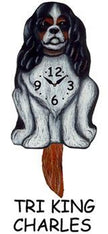 King Charles Caviler (Tri) Wagging Tail Clock