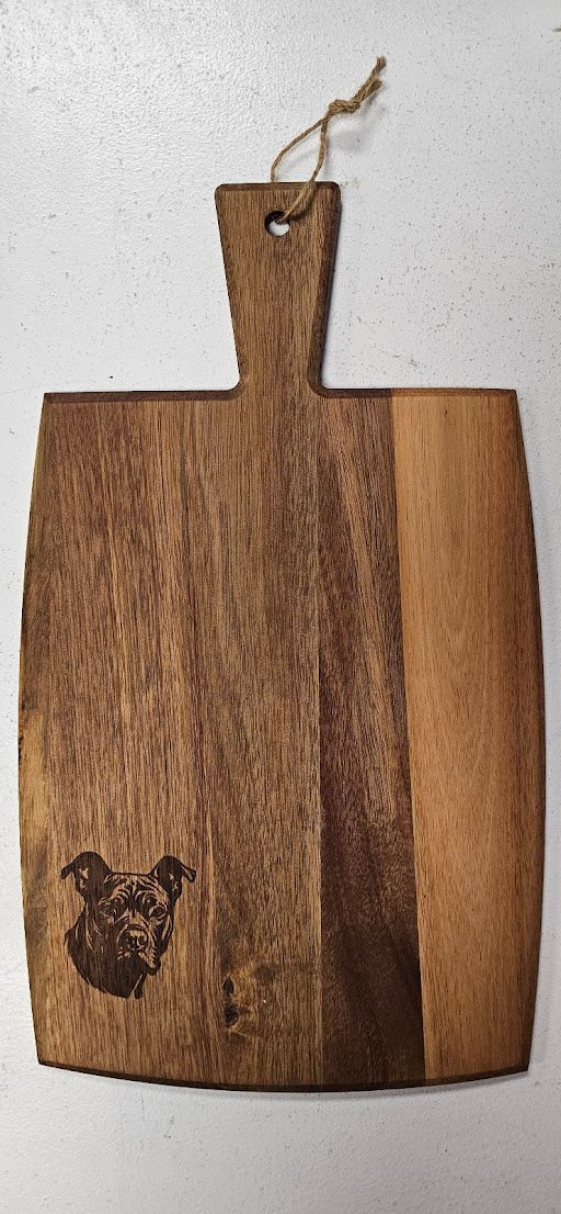 Staffordshire Terrier Engraved Wooden Cutting Board