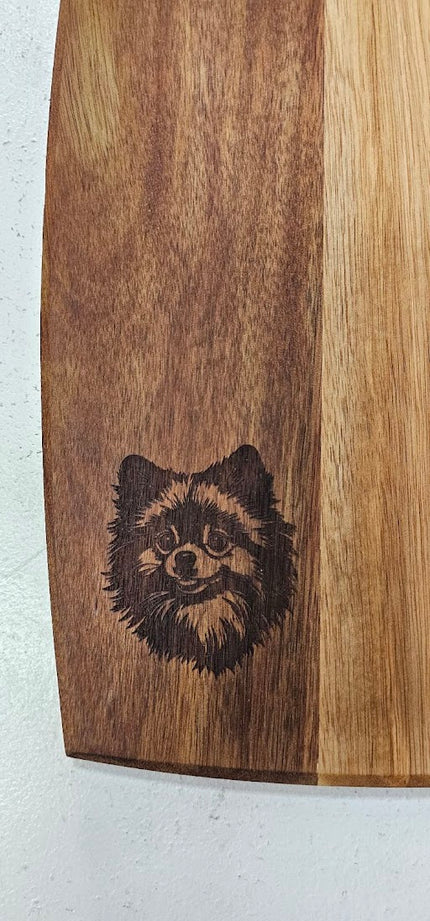 Pomeranian Engraved Wooden Cutting Board