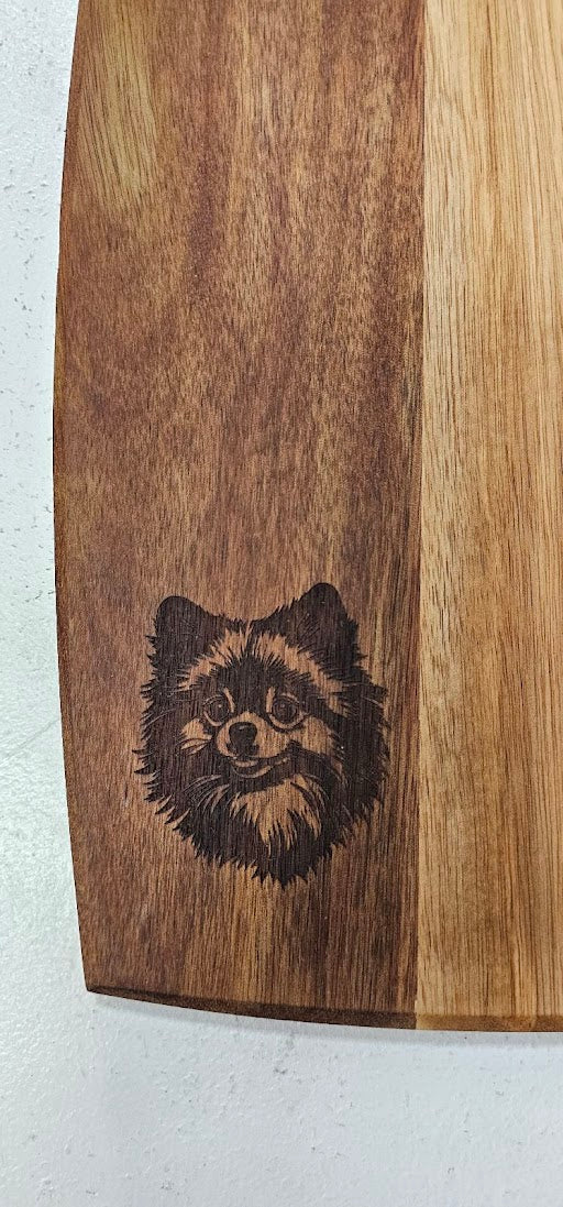 Pomeranian Engraved Wooden Cutting Board