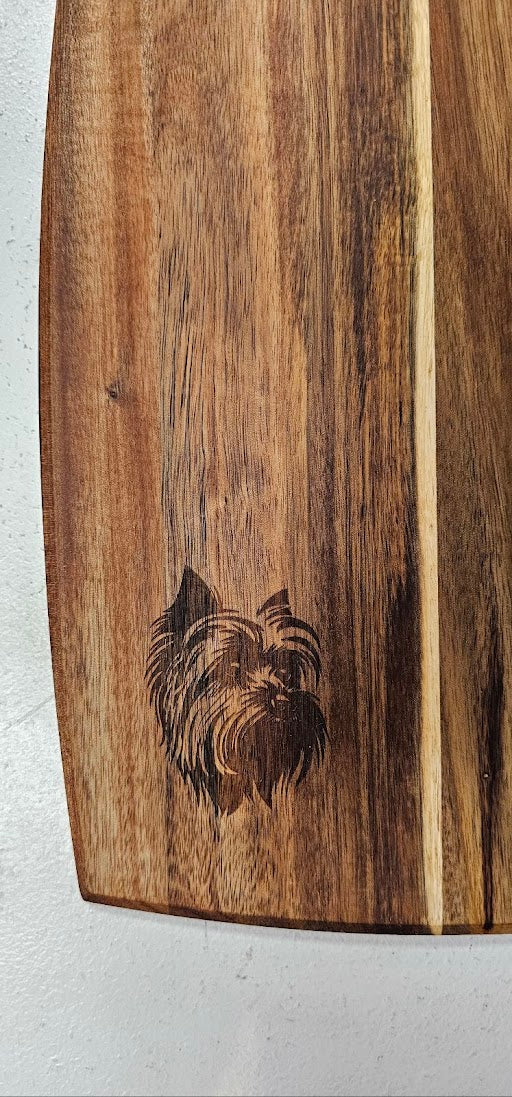 Yorkshire Terrier Engraved Wooden Cutting Board