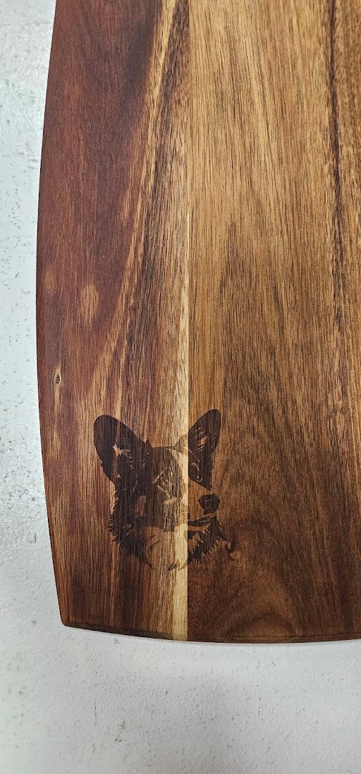 Corgi Engraved Wooden Cutting Board