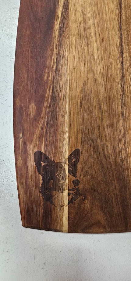 Corgi Engraved Wooden Cutting Board